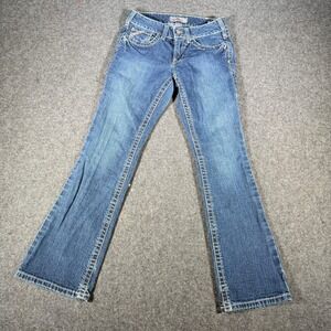 Ariat FR Mid Rise Bootcut Jeans Womens 27S Flame Resistant Denim Blue Workwear